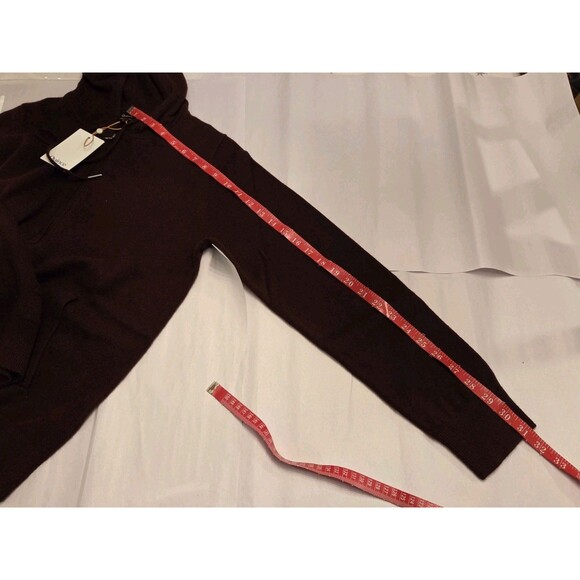 Quince 100% Mongolian Cashmere Full Zip Hoodie Sweater Medium NWT Rich Burgundy - Picture 11 of 14